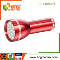 Factory Logo Printed Red Emergency Handheld 28 led Aluminum Small led Torch with 3*AAA Battery